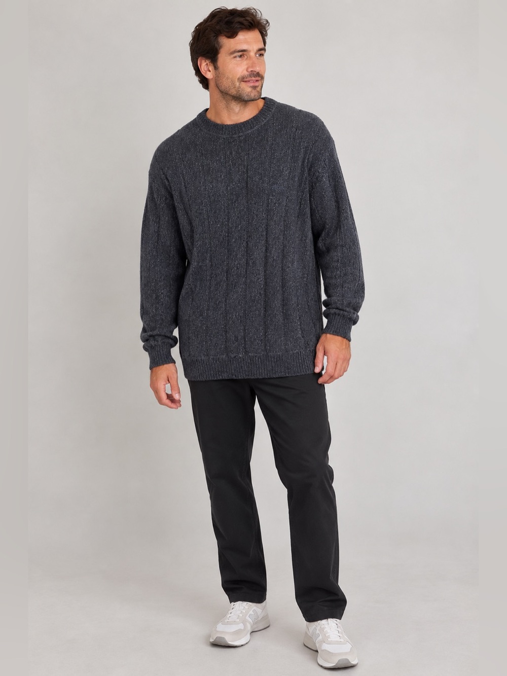 NWT Dockers Gray/ Blue 100% Cotton Crewneck Sweater XLT